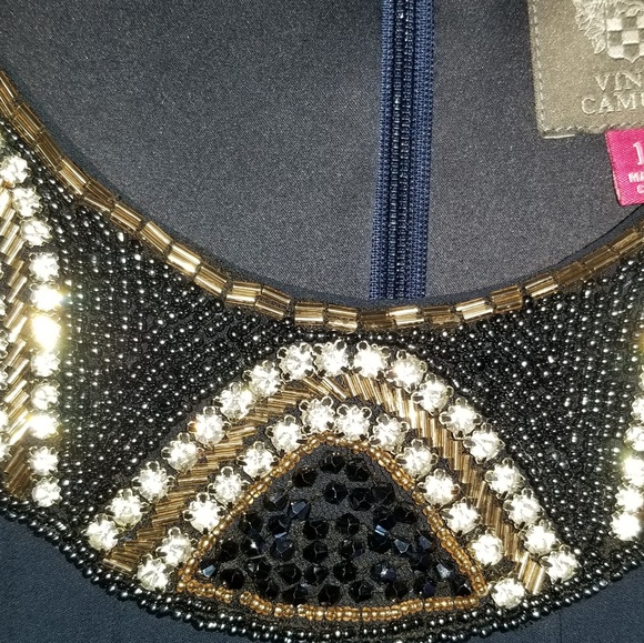 Vince Camuto Dress Beaded Neckline with Front Slit - Picture 3 of 4